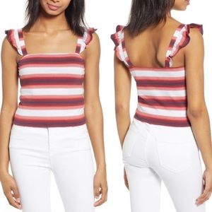 NEW Nordstrom Caroline striped ruffle tank top 3X